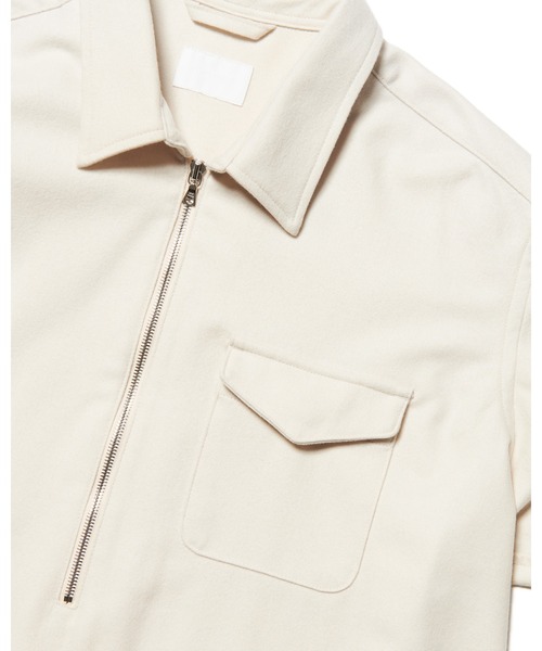 SOPHNET.(ソフネット)の「LIGHT MELTON WOOL HALF-ZIP SHIRT(シャツ/ブラウス・メンズ・オフホワイト/チャコールグレー/ブラック・3/2/1/4/5)」の9枚目の写真