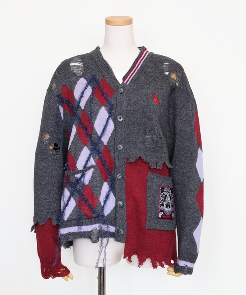 rurumu:（ルルムウ）の「rurumu:/ルルムウ/embroidery argyle cardigan（カーディガン/ボレロ・レディース・グレー/ブラック/サックスブルー・FREE）」の3枚目の写真