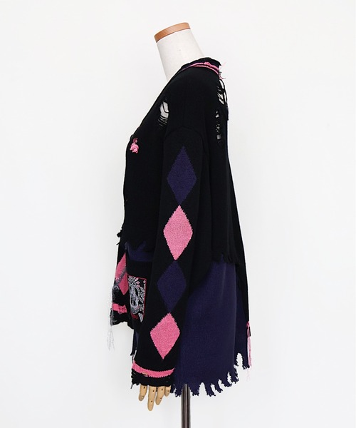 rurumu:（ルルムウ）の「rurumu:/ルルムウ/embroidery argyle cardigan（カーディガン/ボレロ・レディース・グレー/ブラック/サックスブルー・FREE）」の20枚目の写真