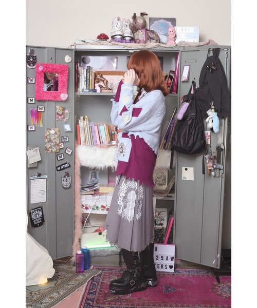 rurumu:（ルルムウ）の「rurumu:/ルルムウ/embroidery argyle cardigan（カーディガン/ボレロ・レディース・グレー/ブラック/サックスブルー・FREE）」の6枚目の写真