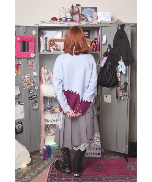 rurumu:（ルルムウ）の「rurumu:/ルルムウ/embroidery argyle cardigan（カーディガン/ボレロ・レディース・グレー/ブラック/サックスブルー・FREE）」の8枚目の写真