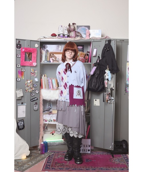 rurumu:（ルルムウ）の「rurumu:/ルルムウ/embroidery argyle cardigan（カーディガン/ボレロ・レディース・グレー/ブラック/サックスブルー・FREE）」の10枚目の写真
