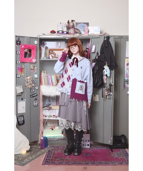 rurumu:（ルルムウ）の「rurumu:/ルルムウ/embroidery argyle cardigan（カーディガン/ボレロ・レディース・グレー/ブラック/サックスブルー・FREE）」の11枚目の写真