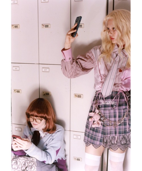 rurumu:（ルルムウ）の「rurumu:/ルルムウ/embroidery argyle cardigan（カーディガン/ボレロ・レディース・グレー/ブラック/サックスブルー・FREE）」の5枚目の写真