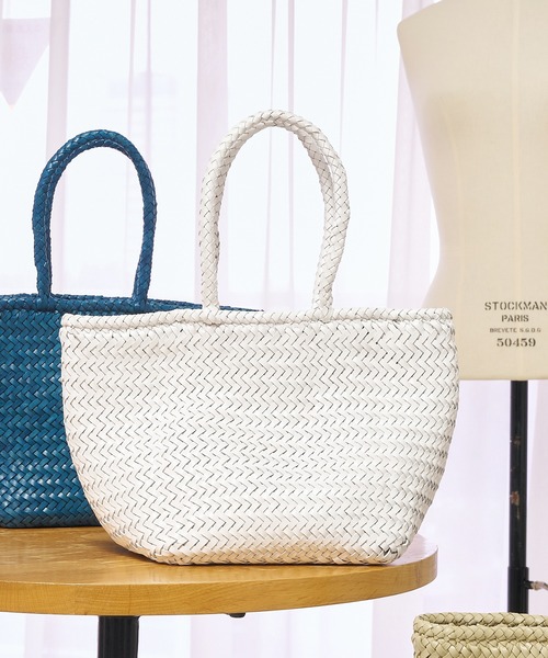 DRAGON（ドラゴン）の「【DRAGON/ドラゴン】GRACE BASKET SMALL（トートバッグ・レディース・ブラウン/ホワイト/ライトブルー・フリー）」の2枚目の写真