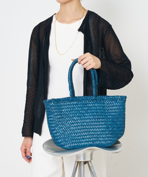 DRAGON（ドラゴン）の「【DRAGON/ドラゴン】GRACE BASKET SMALL（トートバッグ・レディース・ブラウン/ホワイト/ライトブルー・フリー）」の4枚目の写真