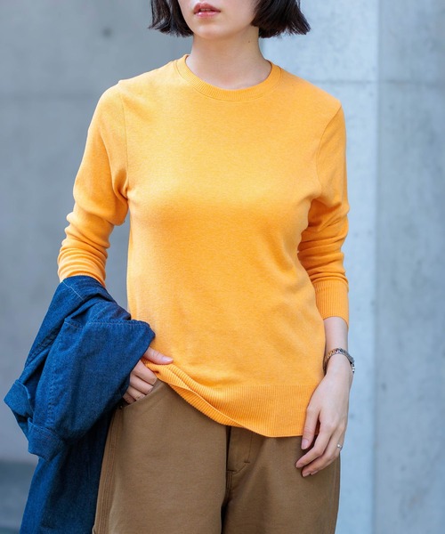 gicipi（ジチピ）の「[gicipi] FRAGORA フラーゴラ (2513A) / クルーネック フィットトップス（ニット/セーター・レディース・ホワイト/グレー/ブラック/イエロー/サーモンピンク/テラコッタ・1）」の5枚目の写真