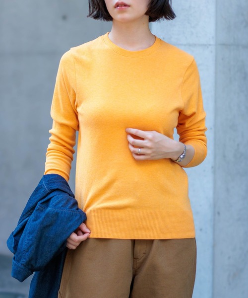 gicipi（ジチピ）の「[gicipi] FRAGORA フラーゴラ (2513A) / クルーネック フィットトップス（ニット/セーター・レディース・ホワイト/グレー/ブラック/イエロー/サーモンピンク/テラコッタ・1）」の22枚目の写真