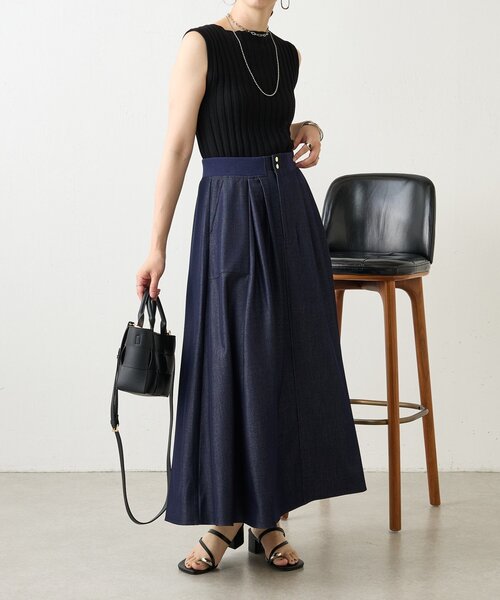 Jena espace merveilleux（ジェナ　エスパスメルヴェイユ）の「テンセルデニムフレアスカート（スカート・レディース・ブルー/ブラック・FREE）」の12枚目の写真