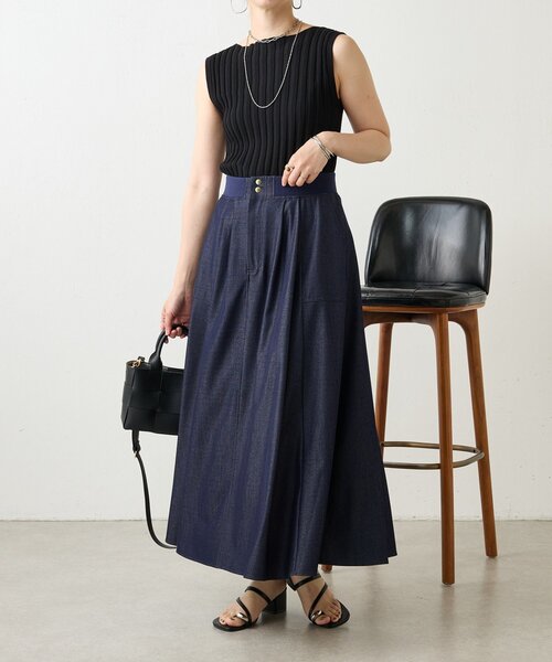 Jena espace merveilleux（ジェナ　エスパスメルヴェイユ）の「テンセルデニムフレアスカート（スカート・レディース・ブルー/ブラック・FREE）」の13枚目の写真