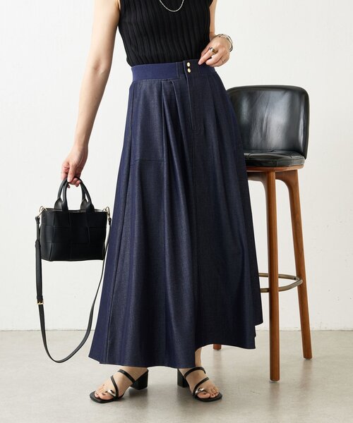 Jena espace merveilleux（ジェナ　エスパスメルヴェイユ）の「テンセルデニムフレアスカート（スカート・レディース・ブルー/ブラック・FREE）」の17枚目の写真