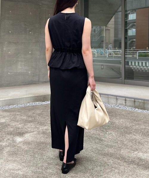 CAPRICIEUX LE'MAGE(カプリシューレマージュ)の「【低身長サイズあり】バルーンペプラムワンピース(ワンピース・レディース・ブラック/ベージュ・FREE/PS)」の12枚目の写真