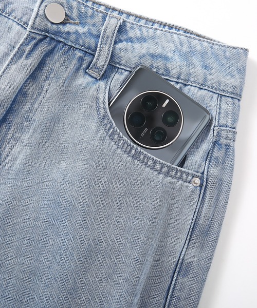 HANDO（ハンド）の「[高身長サイズMT/低身長サイズS有り]ハイウエストストレートデニム レディース韓国 オフィスカジュアル きれいめカジュアル（デニムパンツ・レディース・ブルー・S/M/L/XL/XXL）」の12枚目の写真