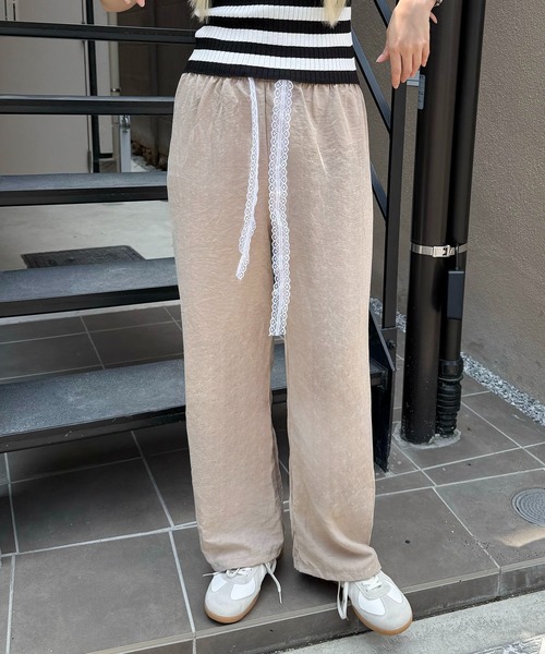 SHEPP(シープ)の「ウエストレース ピーチ起毛 イージーパンツ(その他パンツ・レディース・アイボリー/ベージュ/ブラック・F)」の14枚目の写真