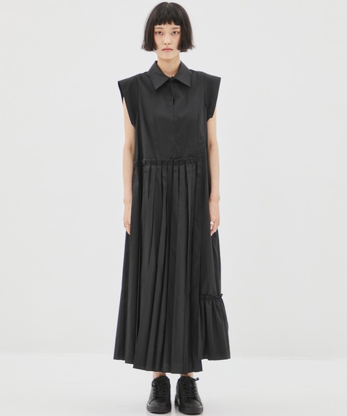 セール】【STUDIOUS/ステュディオス】Asymmetry pleats one-piece