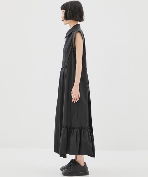 セール】【STUDIOUS/ステュディオス】Asymmetry pleats one-piece