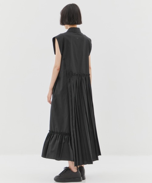 【SaturdayClub】アシンメトリー プリーツヘム ワンピース SaturdayClub アシンメトリー プリーツヘム ワンピース