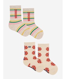 BOBO CHOSES（ボボショーズ）の「Kaleidoscope all over stripes long socks pack x2（ソックス/靴下）」