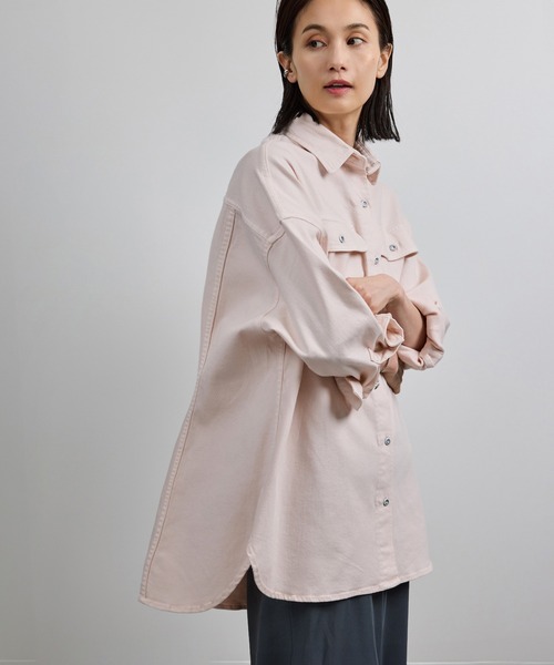 Healthy denim（ヘルシーデニム）の「【Healthy denim(ヘルシーデニム）】Almond/イージーケア（シャツ/ブラウス・レディース・ピンク/ベージュ/ブルー系その他/ブルー系その他4・M）」の4枚目の写真