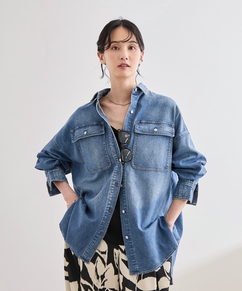 Healthy denim（ヘルシーデニム）の「【Healthy denim(ヘルシーデニム）】Almond/イージーケア（シャツ/ブラウス・レディース・ピンク/ベージュ/ブルー系その他/ブルー系その他4・M）」の6枚目の写真