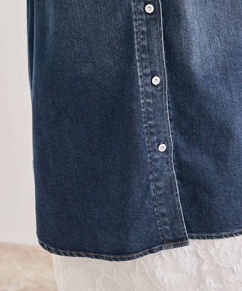 Healthy denim（ヘルシーデニム）の「【Healthy denim(ヘルシーデニム）】Almond/イージーケア（シャツ/ブラウス・レディース・ピンク/ベージュ/ブルー系その他/ブルー系その他4・M）」の18枚目の写真