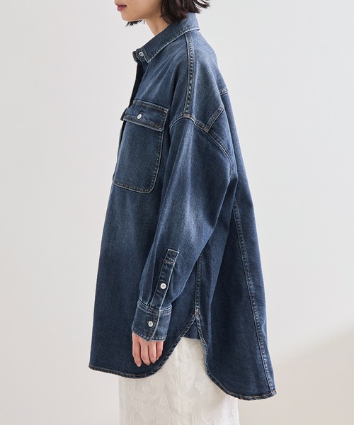 Healthy denim（ヘルシーデニム）の「【Healthy denim(ヘルシーデニム）】Almond/イージーケア（シャツ/ブラウス・レディース・ピンク/ベージュ/ブルー系その他/ブルー系その他4・M）」の9枚目の写真