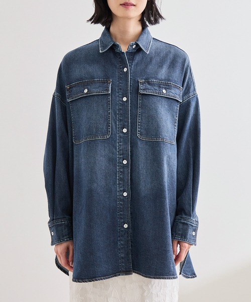 Healthy denim（ヘルシーデニム）の「【Healthy denim(ヘルシーデニム）】Almond/イージーケア（シャツ/ブラウス・レディース・ピンク/ベージュ/ブルー系その他/ブルー系その他4・M）」の8枚目の写真