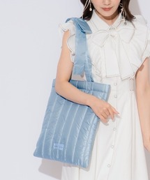 リボンショルダーキルティングトート