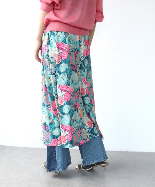 Three Four Time(スリーフォータイム)の「レトロフラワープリントスカート(スカート・レディース・グリーン・FREE)」の10枚目の写真