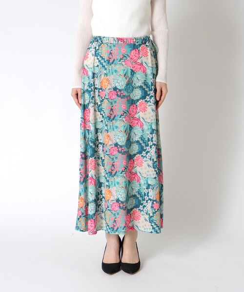 Three Four Time(スリーフォータイム)の「レトロフラワープリントスカート(スカート・レディース・グリーン・FREE)」の7枚目の写真