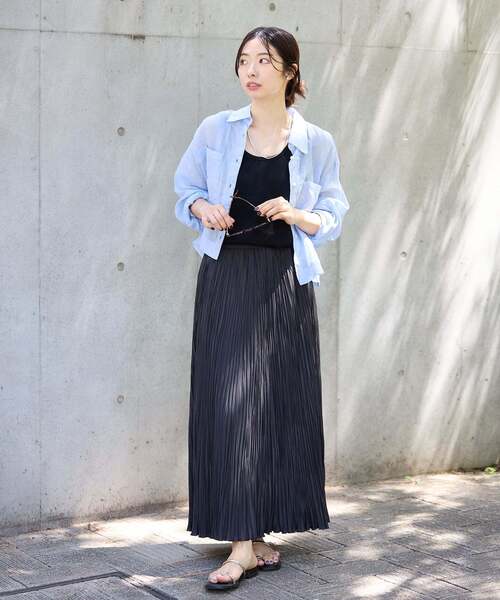 IENA（イエナ）の「ラミーショートシャツ（シャツ/ブラウス・レディース・イエロー/ホワイト/ブラウン/スカイブルー・FREE）」の8枚目の写真