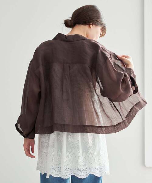 IENA（イエナ）の「ラミーショートシャツ（シャツ/ブラウス・レディース・イエロー/ホワイト/ブラウン/スカイブルー・FREE）」の18枚目の写真