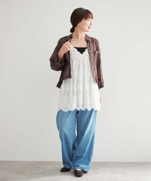 IENA（イエナ）の「ラミーショートシャツ（シャツ/ブラウス・レディース・イエロー/ホワイト/ブラウン/スカイブルー・FREE）」の20枚目の写真