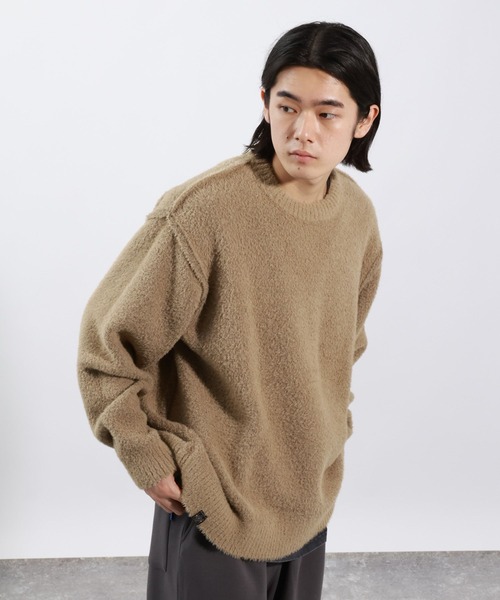 BAYFLOW(ベイフロー)の「リバーシブルシャギープルオーバー / シャギーニット(ニット/セーター・メンズ・ブラック/ベージュ/パープル・FREE)」の12枚目の写真