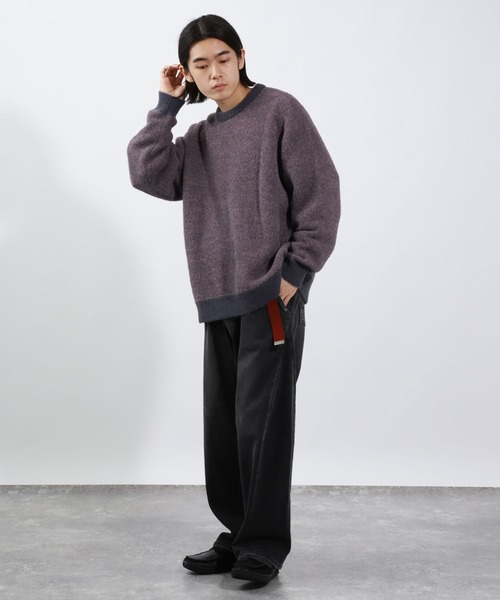 BAYFLOW(ベイフロー)の「リバーシブルシャギープルオーバー / シャギーニット(ニット/セーター・メンズ・ブラック/ベージュ/パープル・FREE)」の16枚目の写真
