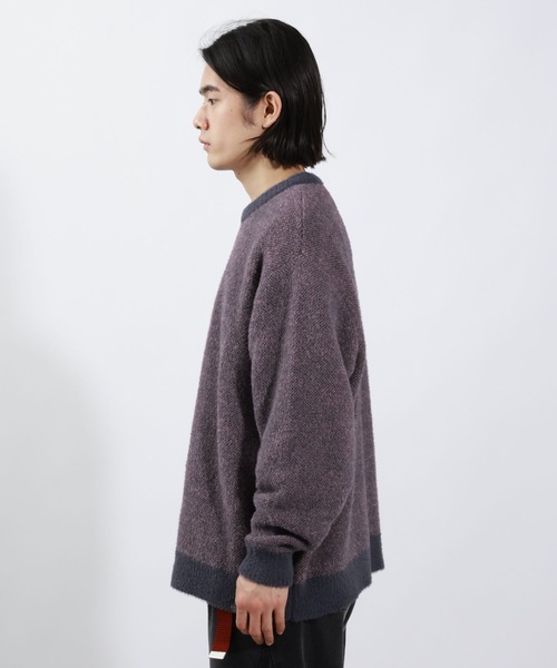 BAYFLOW(ベイフロー)の「リバーシブルシャギープルオーバー / シャギーニット(ニット/セーター・メンズ・ブラック/ベージュ/パープル・FREE)」の22枚目の写真