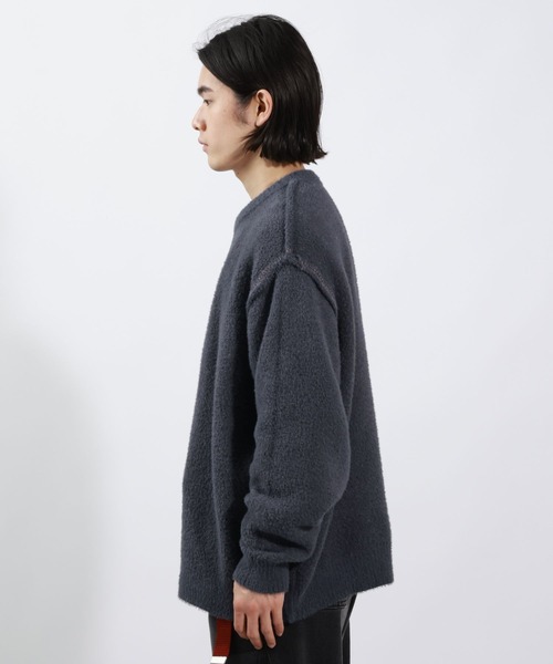 BAYFLOW(ベイフロー)の「リバーシブルシャギープルオーバー / シャギーニット(ニット/セーター・メンズ・ブラック/ベージュ/パープル・FREE)」の6枚目の写真