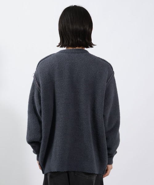 BAYFLOW(ベイフロー)の「リバーシブルシャギープルオーバー / シャギーニット(ニット/セーター・メンズ・ブラック/ベージュ/パープル・FREE)」の7枚目の写真