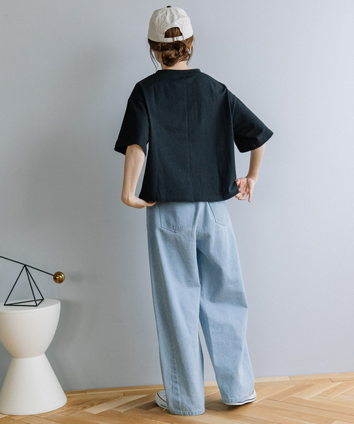 POU DOU DOU（プードゥドゥ）の「裾スカラップ刺繍プルオーバー（Tシャツ/カットソー・レディース・オフホワイト/ブラック/オレンジ・M）」の22枚目の写真