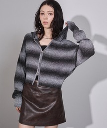 ENVYM（アンビー）の「グラデーションボーダーニットフーディー（カーディガン/ボレロ）」