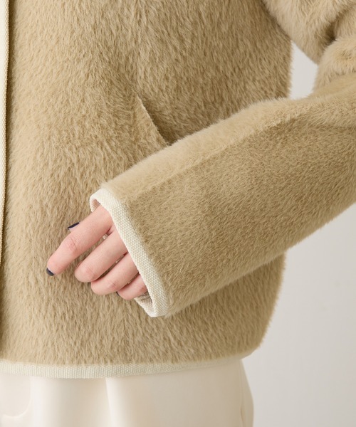 COLLAGE GALLARDAGALANTE（コラージュガリャルダガランテ）の「ミニシャギーカーディガン（カーディガン/ボレロ・レディース・ベージュ/ネイビー/グリーン・FREE）」の22枚目の写真