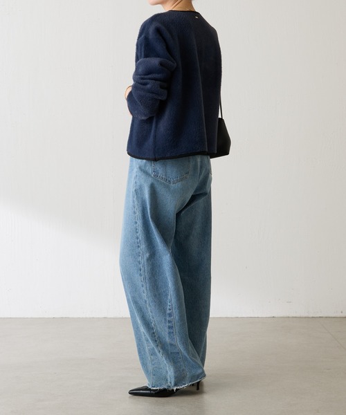 COLLAGE GALLARDAGALANTE（コラージュガリャルダガランテ）の「ミニシャギーカーディガン（カーディガン/ボレロ・レディース・ベージュ/ネイビー/グリーン・FREE）」の7枚目の写真