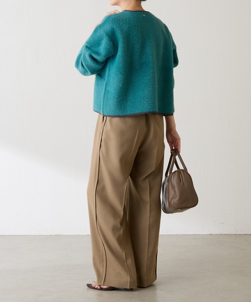 COLLAGE GALLARDAGALANTE（コラージュガリャルダガランテ）の「ミニシャギーカーディガン（カーディガン/ボレロ・レディース・ベージュ/ネイビー/グリーン・FREE）」の17枚目の写真