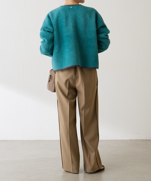 COLLAGE GALLARDAGALANTE（コラージュガリャルダガランテ）の「ミニシャギーカーディガン（カーディガン/ボレロ・レディース・ベージュ/ネイビー/グリーン・FREE）」の18枚目の写真