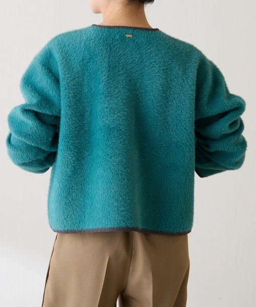 COLLAGE GALLARDAGALANTE（コラージュガリャルダガランテ）の「ミニシャギーカーディガン（カーディガン/ボレロ・レディース・ベージュ/ネイビー/グリーン・FREE）」の11枚目の写真