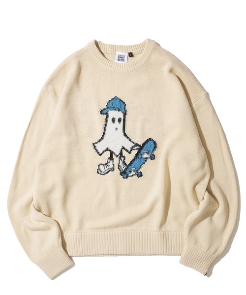 VISION STREET WEAR(ヴィジョンストリートウェア)の「【VISION STREET WEAR】オリジナルグラフィック ゴーストスケータークルーネックニット(ニット/セーター・レディース・ブラック/ホワイト/ネイビー・LARGE/MEDIUM/X-LARGE)」の4枚目の写真