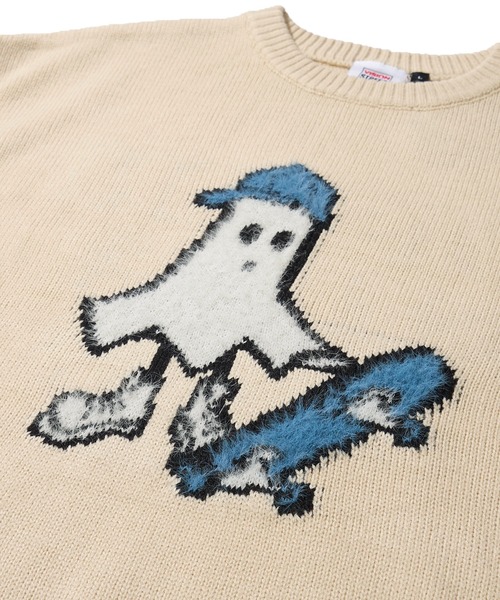 VISION STREET WEAR(ヴィジョンストリートウェア)の「【VISION STREET WEAR】オリジナルグラフィック ゴーストスケータークルーネックニット(ニット/セーター・レディース・ブラック/ホワイト/ネイビー・LARGE/MEDIUM/X-LARGE)」の11枚目の写真