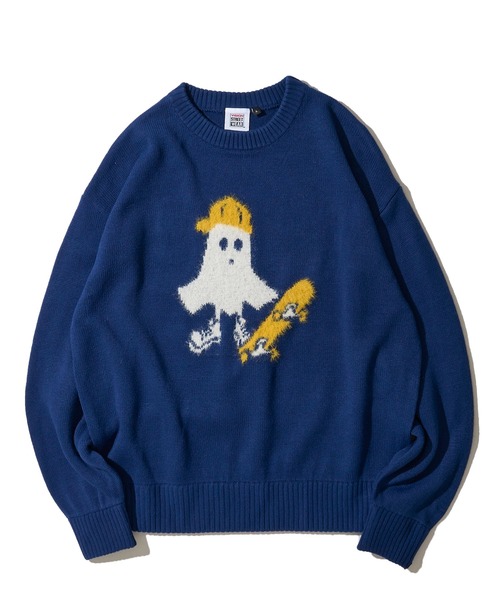 VISION STREET WEAR(ヴィジョンストリートウェア)の「【VISION STREET WEAR】オリジナルグラフィック ゴーストスケータークルーネックニット(ニット/セーター・レディース・ブラック/ホワイト/ネイビー・LARGE/MEDIUM/X-LARGE)」の8枚目の写真