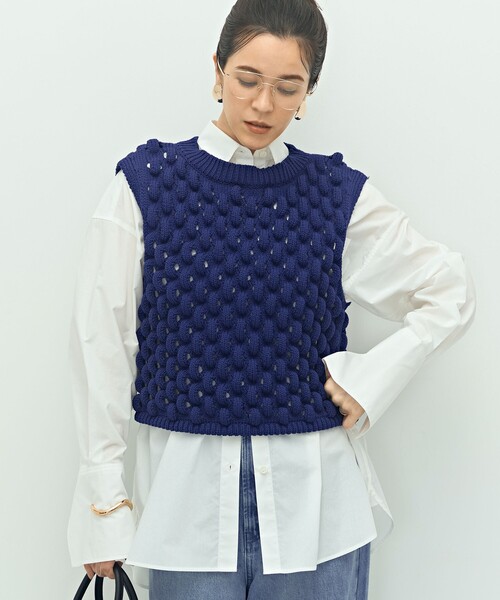 Laraaji（ララージ）の「《手洗い可能》3D柄ベスト（ベスト・レディース・ブラック/ブルー・38）」の2枚目の写真