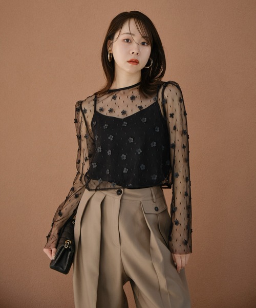 Leja（レジャ）の「【LEJA】フラワーモチーフアシンメトリーチュールマーメイドワンピースドレス 2点セット 美脚効果結婚式 パーティードレス 成人式 二次会 同窓会 お呼ばれ オケージョン 20代 30代（ドレス・レディース・ブラウン/ブラック・SMALL/MEDIUM）」の19枚目の写真